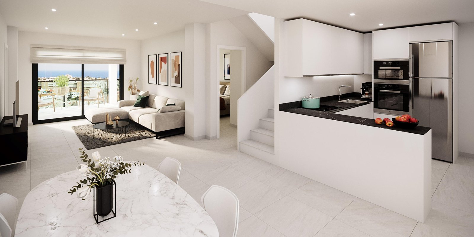 Penthouse-Wohnung mit Meerblick und eigener Dachterrasse